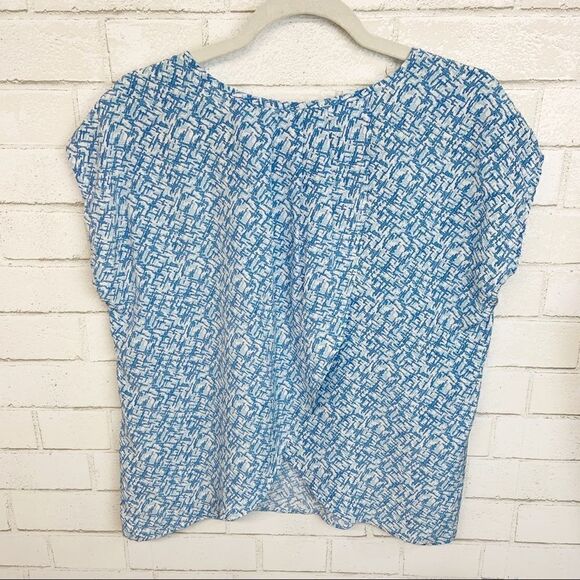 Joie 100% Silk Blue Draped Top (I5) - Picture 4 of 7